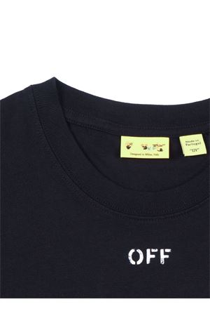 t-shirt in cotone nero OFF WHITE KIDS | OBAA002S26JER006001